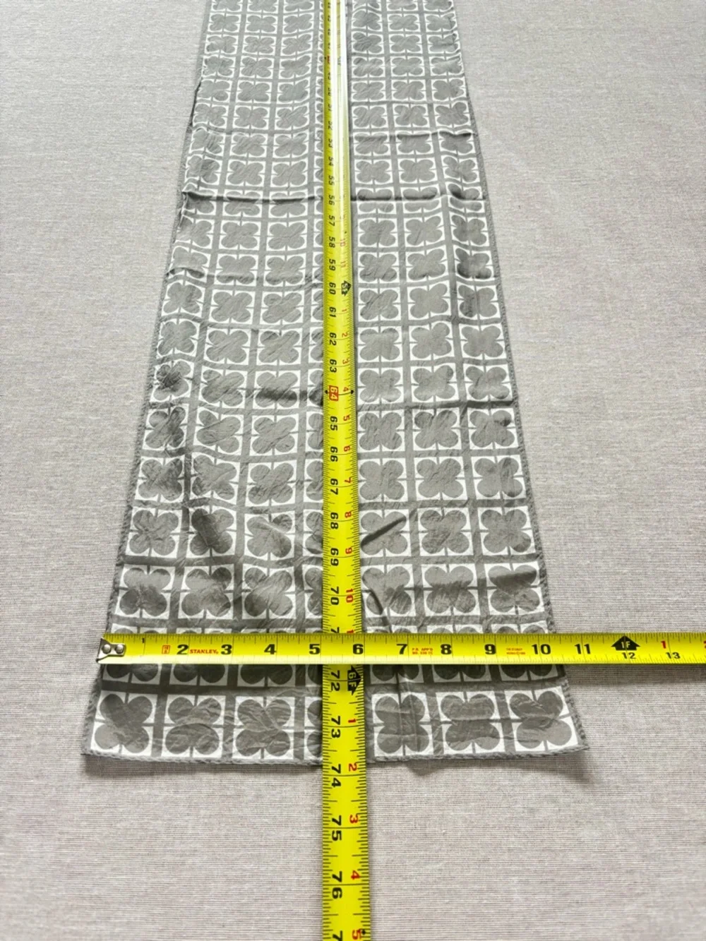 Liz Claiborne silk geometric patterned grey delicate elegant scarf.
